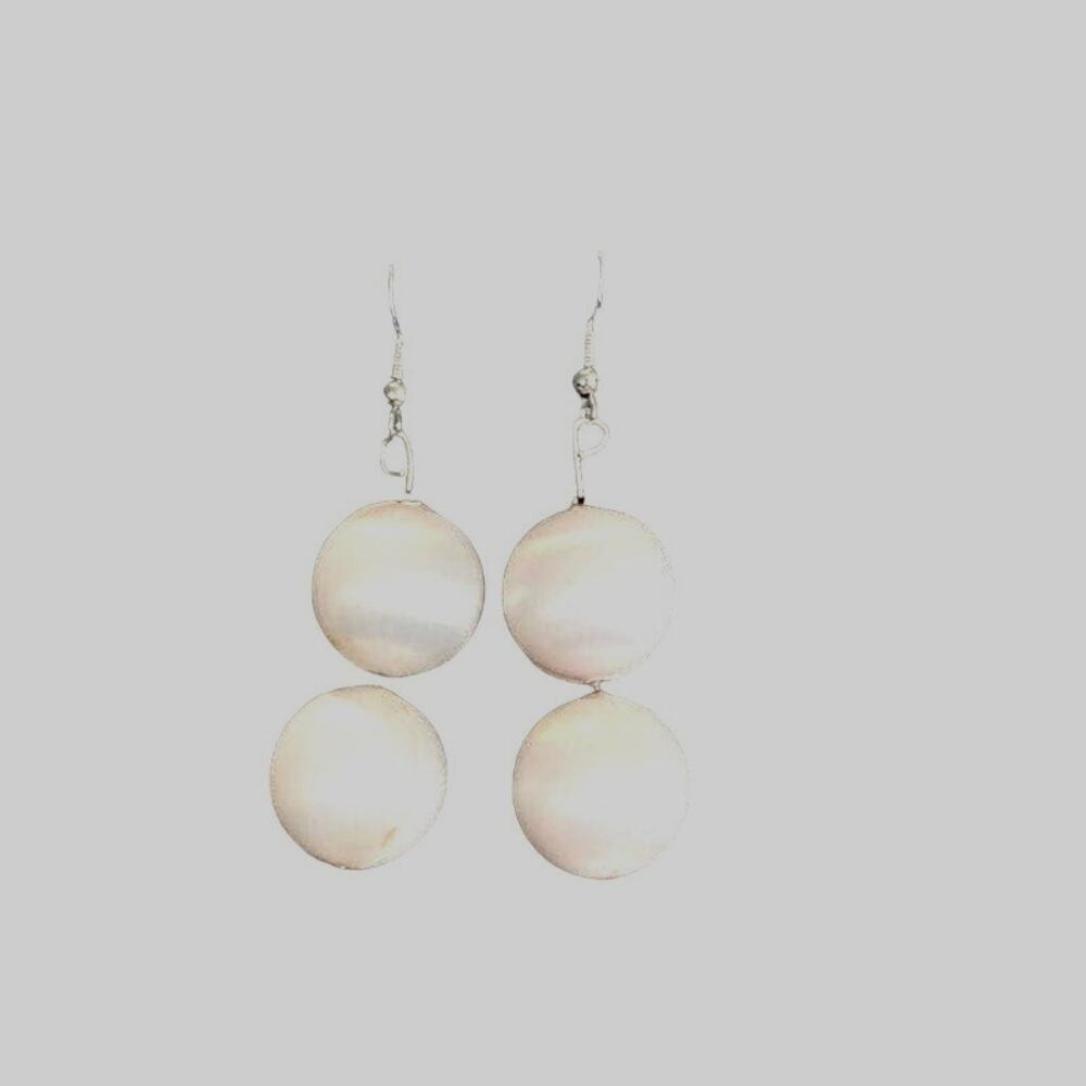 big white bead earrings